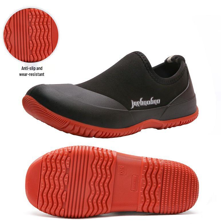 Men's High-End Low-Top Fashion Lightweight Waterproof Rain Boots - Non-Slip Outdoor Wading Shoes with Short Tubes