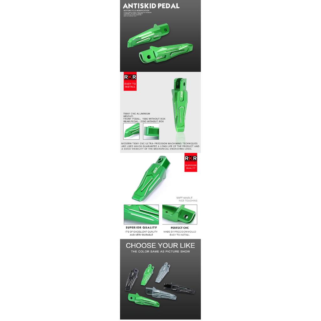 1 Paar Motorrad Vorder- und Hinterradrasten Fußrasten CNC Verlängerer Pedal für KAWASAKI Ninja 400 500 Ninja500 Z400 Z500 ZX25R ZX4RR