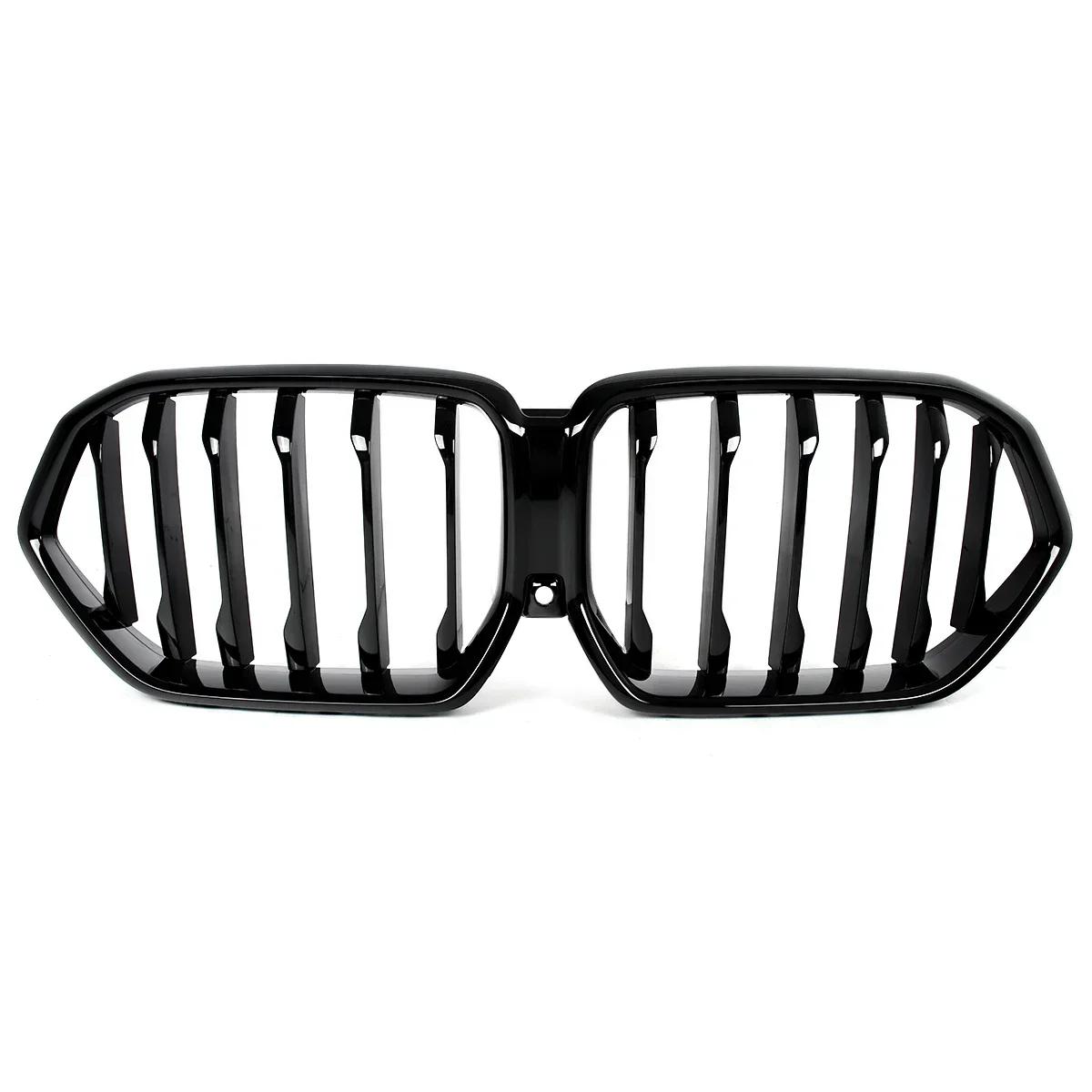 Car Front Radiator Kidney Bumper Hood Grille for BMW X6 G06 M60I LCI 2024-UP Front Bumper Grille Glossy Black Single Line Glossly Black