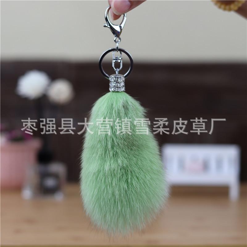 

Fox Fur Car Keychain Pendant Backpack Hairball Pendant Decorative Bag Plush Jewelry Fluffy Tail Pendant