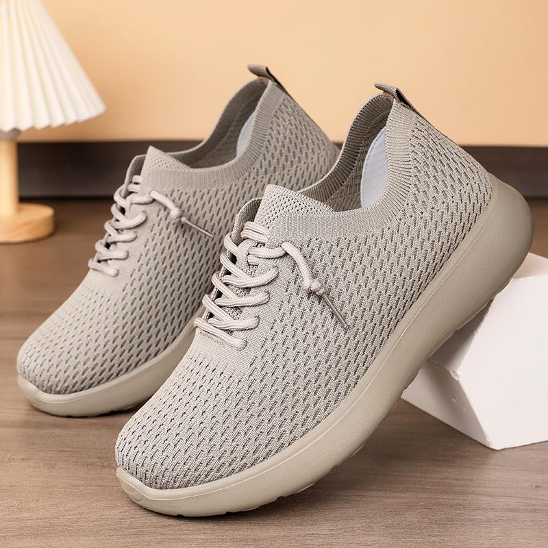 Shoes Men's Shoes Couple Casual Shoes Flying Woven Breathable Mesh Shoes Light Mouth Lightweight Single Shoes Comfortable Men's Shoes