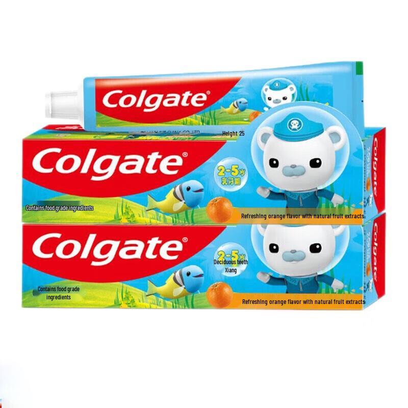 Colgate Miaomiaoshua Kids Toothpaste, Orange, 2-5 Years, 2-Pack