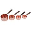 4PC Set Wooden Handle Measuring Spoon Set Rose Gold Finish Nesting Measuring Cups  For Baking