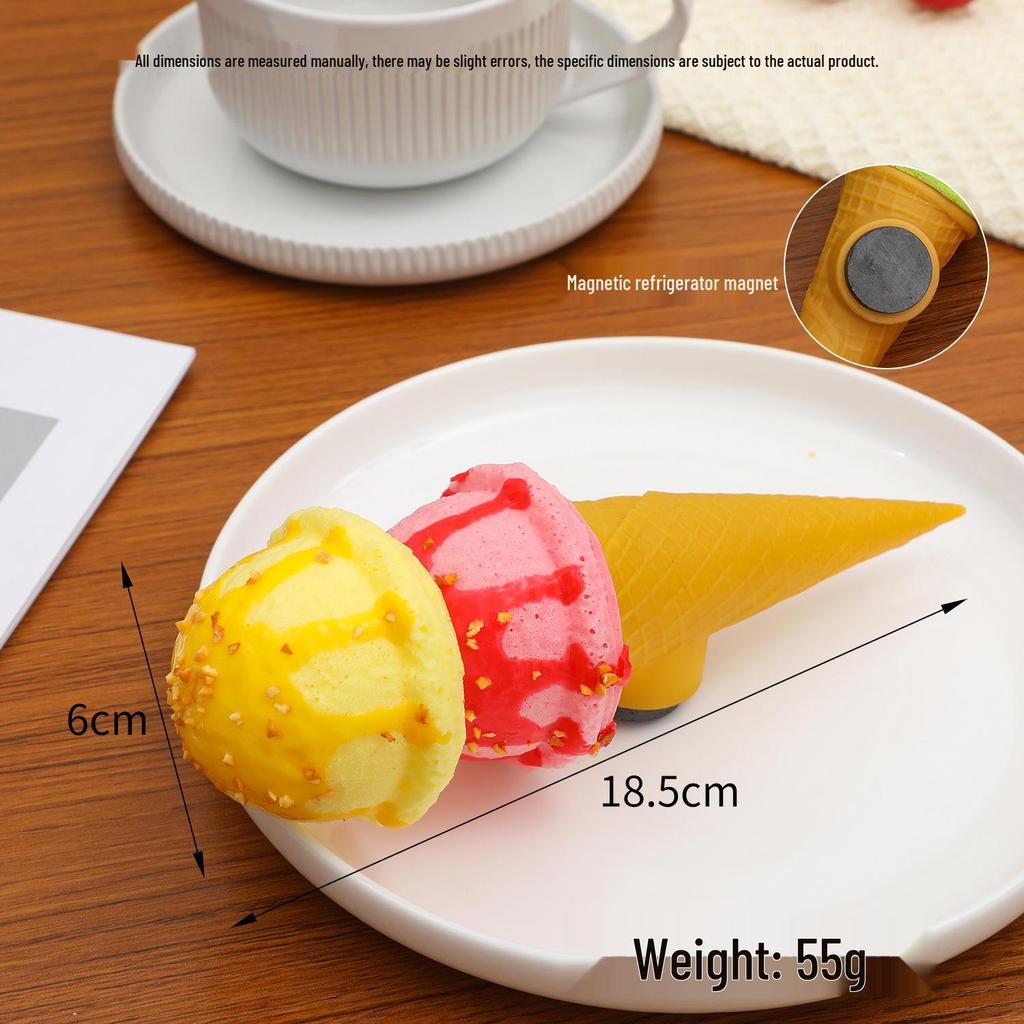 PU Slow Rebound Double-Layer Ice Cream Model Refrigerator Magnets & Props.