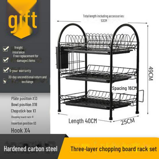 Kitchen Dish and Chopstick Storage Rack