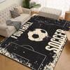 Black White Vintage Football Rug Washable Living Room Carpet Bedroom Floor Mat Sports Theme Home Decor Teen Room Decor Rug