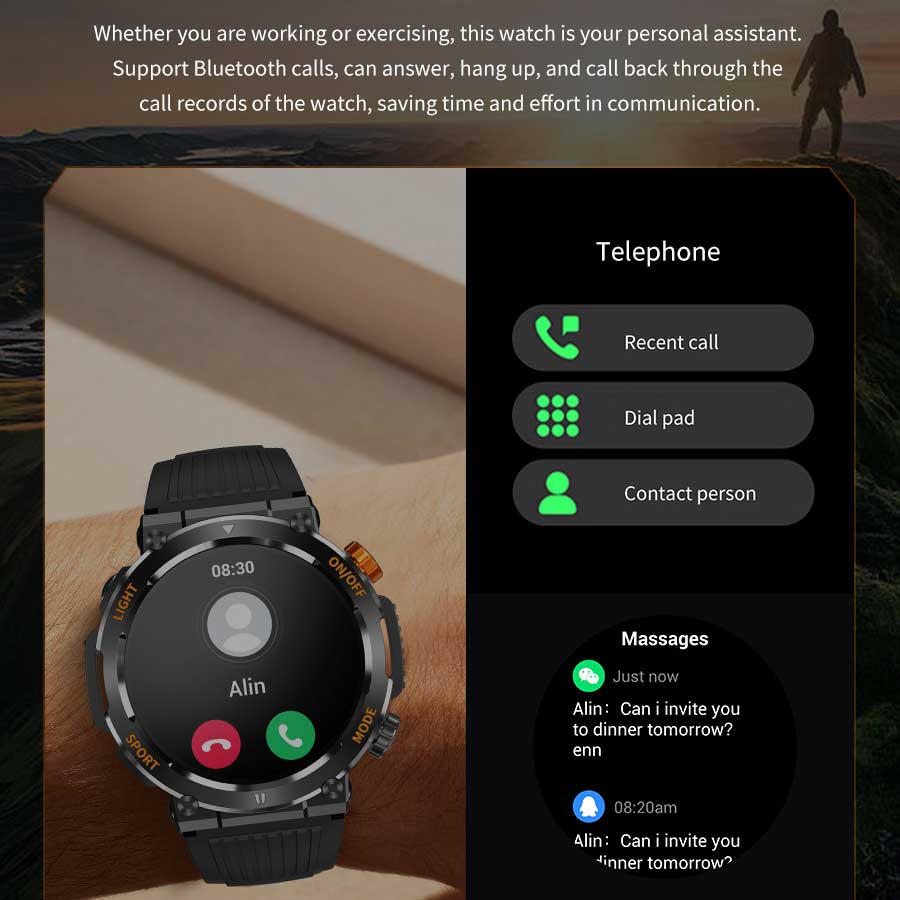 LUCKY START New Smart Watch Heart Rate Monitoring Bluetooth Call Voice Assistant GPS Sports Trajectory Waterproof Fitness SmartWatch