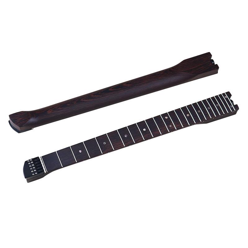 Chicken Wing Wood Headless Electric Guitar Neck with 24 Frets, String Lock, and Nut for DIY.