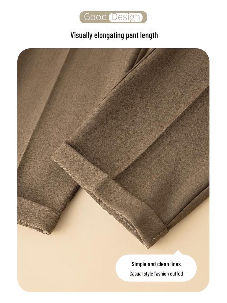 Costume Pantalon Harem Taille Haute pour Femme - Pantalon Cigarette Droit Décontracté Printemps/Été