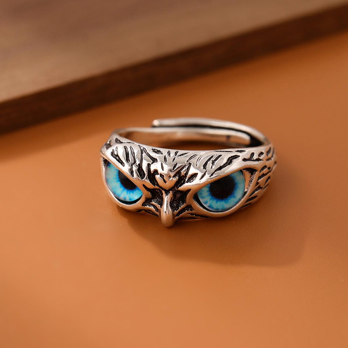 

New Creative Retro Owl 925 Sterling Silver Jewelry Personality Exquisite Geometric Popular Animal Opening Rings R345 серебряный
