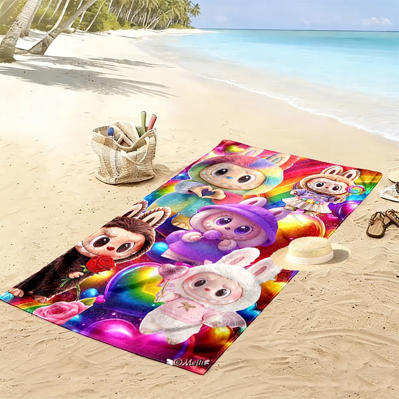 LABUBU Beach Towel, Durable and Easy to Clean, Soft and Vibrant Beach Towel Perfect for Travel