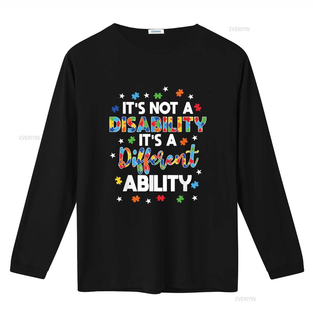 It S Not A Disability Different Ability Autism T Shirt Vintage Washed Slightly Casual Fashion Homme Soft Stretched Streetwear