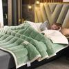 Thick Imitation Lamb Wool Blanket Winter Double-sided Three-layer Quilted Blanket Skin-friendly Cozy Warm Bed Cover Blanket