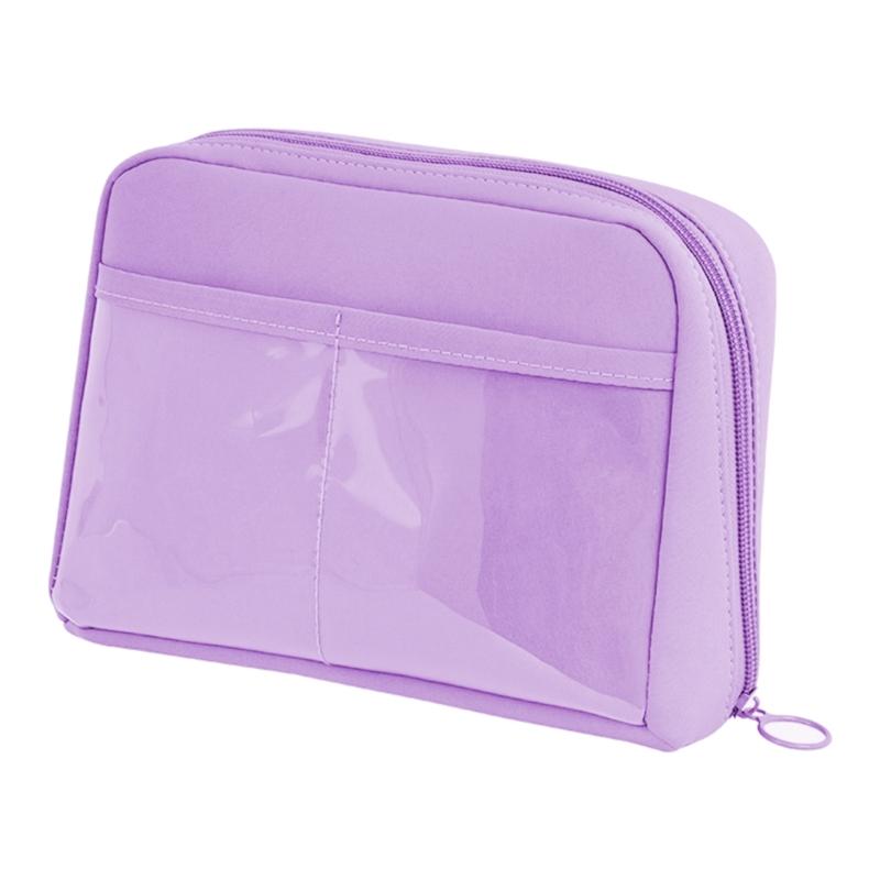 High Capacity Pencil Case 12 Compartments Pencil Bag Large Pen Organiser Art Supplies Storage Bag for Student Adult фиолетовый