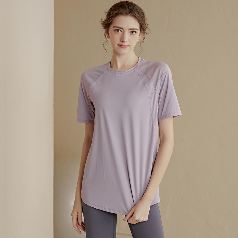 Women's Quick-Dry Breathable Yoga Top - Slimming, Loose Fit, Short-Sleeve Sports T-Shirt for Running and Training