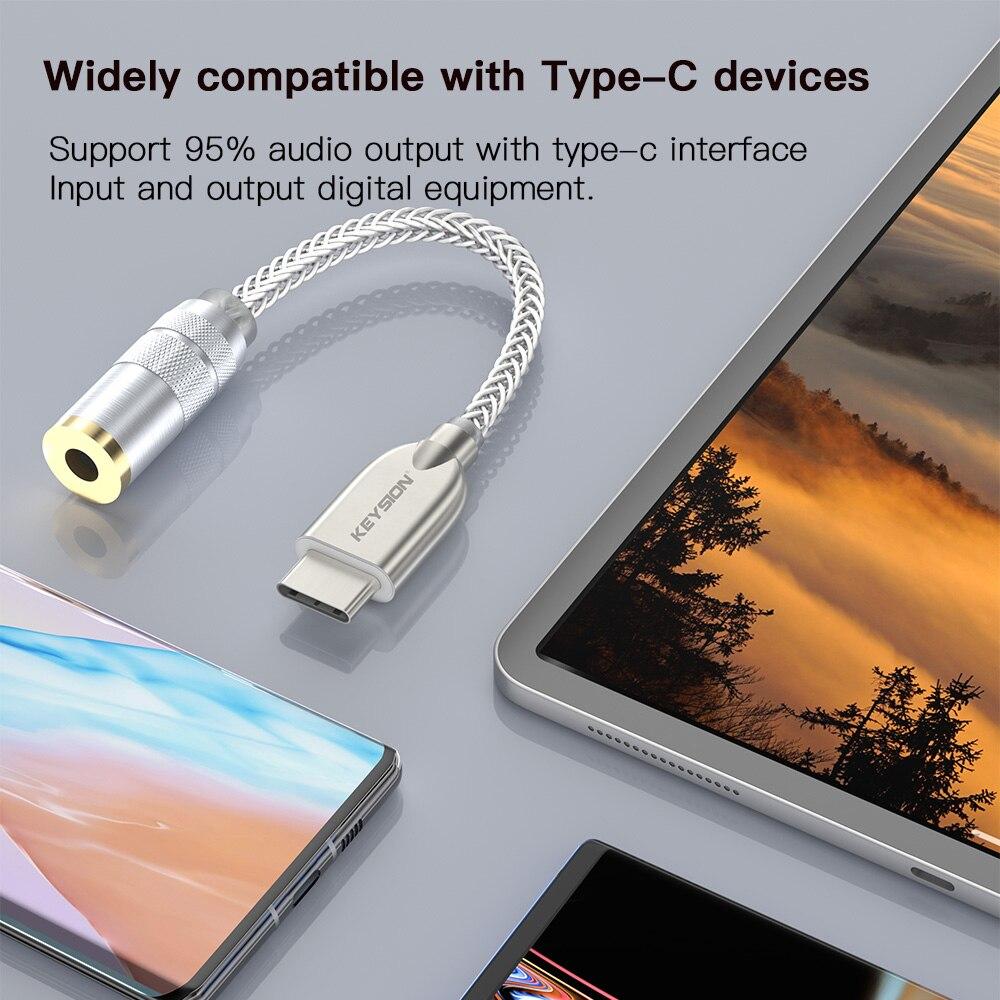 KEYSION DAC Kopfhörer Lossless Musik Decoder USB Typ C auf 3,5mm/2,5mm/4,4mm HD Hi-Fi Digital Audio Kopfhörerverstärker Adapter