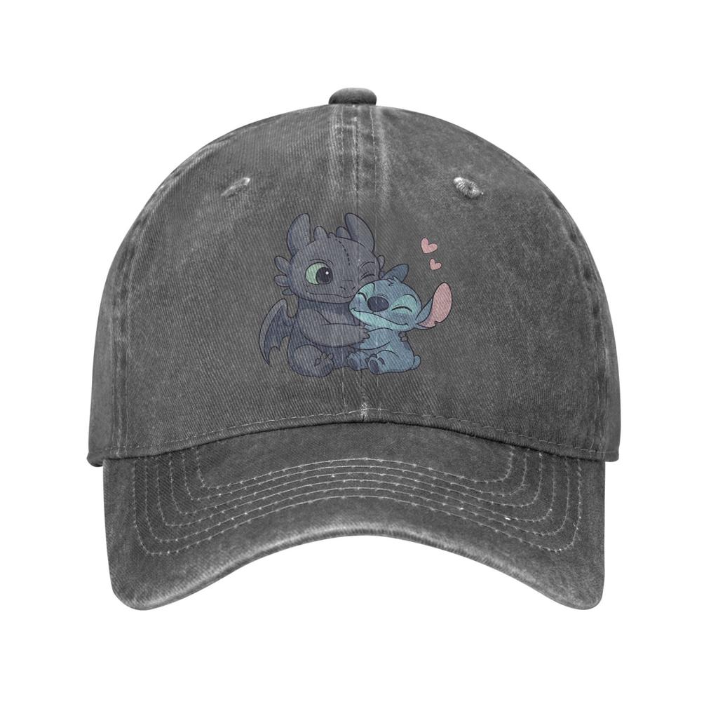 Herren Damen Stich und HTTYD Ohnezahn Kappen Merch Baseballkappe Vintage Snapback Hut Verstellbar