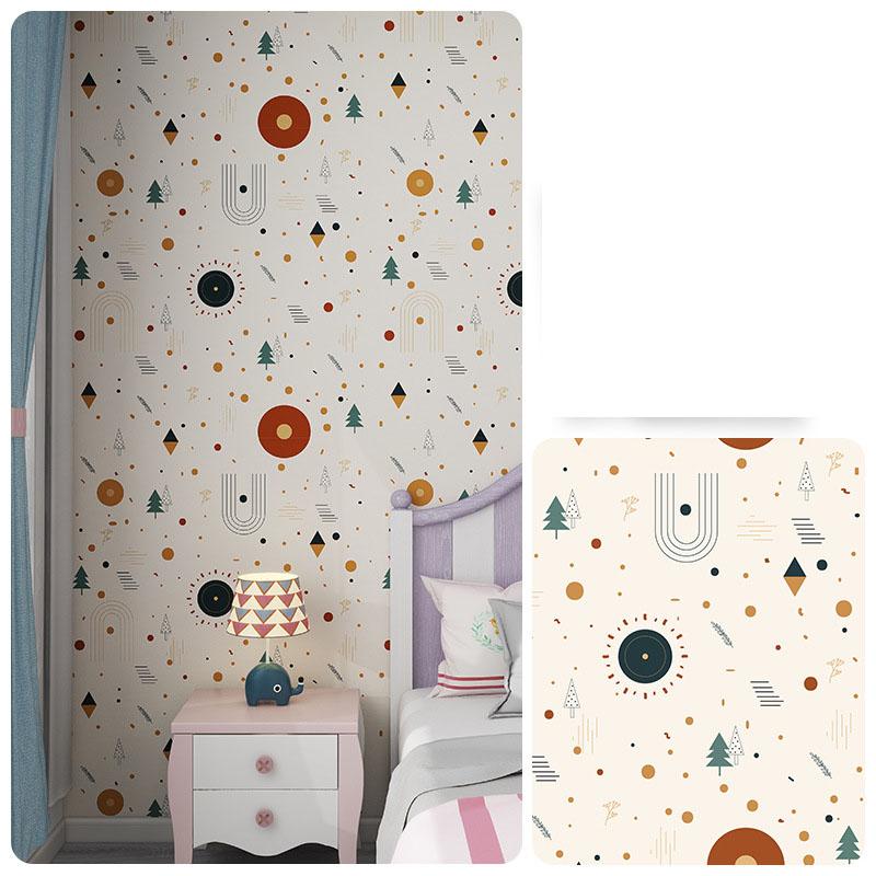 Self-Adhesive Waterproof Wallpaper Anti-Mold Washable Print Non-Slip Wear-Resistant Bedroom Living Room Accent Wall Decor