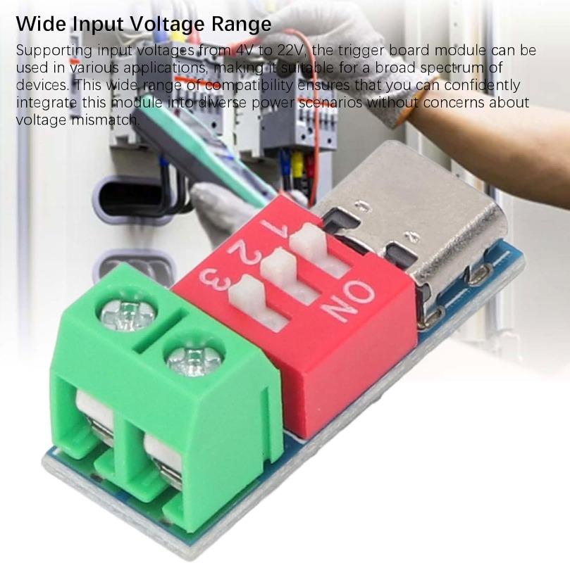 Typ-C PD QC Trigger 5V~20V Wählschalter Einstellung DC Spannungs-Stromversorgungsmodul Wählschalter Spannung Schnelllade-Täuschungsmodul