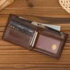 RFID Genuine Leather Men's Bifold Wallet Vintage Cowhide Short Purse with Interior Zipper Pocket