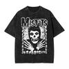 T-shirts Lavés The Misfits Hip Hop Nouveauté T-shirt Oversize Crâne Streetwear 100% Coton Hauts d'Été T-shirts Hommes Femmes
