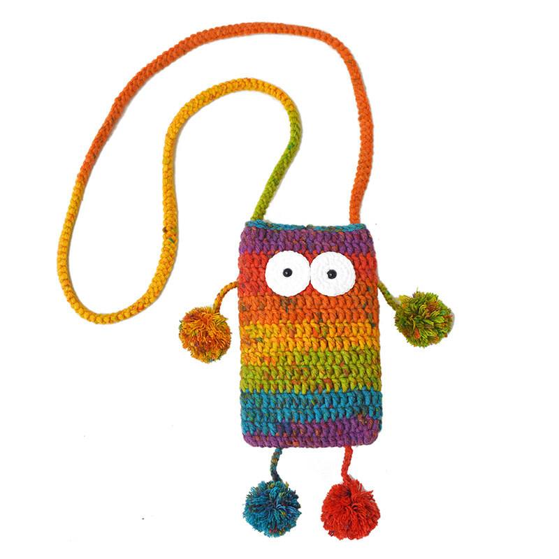 Small Monster Handwoven Bag With Polyester Yarn For Casual Daily Use