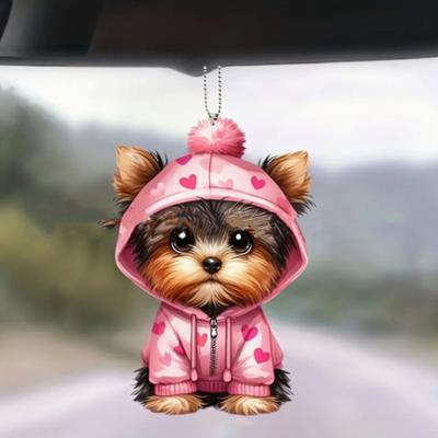 Autoanhänger Acryl Schwingender Hund Leichtgewicht Auto Spiegel Hängend Autoinnenzubehör Umhängetasche Schultasche