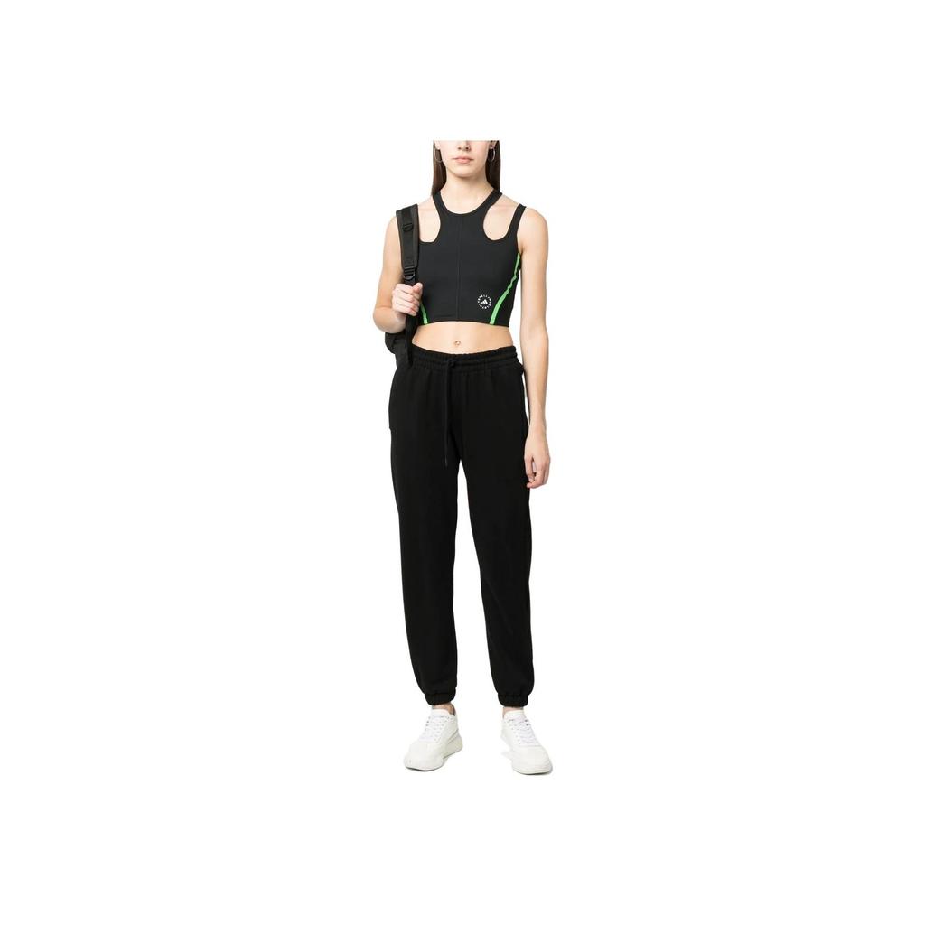 Adidas Striped Sleeveless Sports Tank Top Women Tops Black HR4483