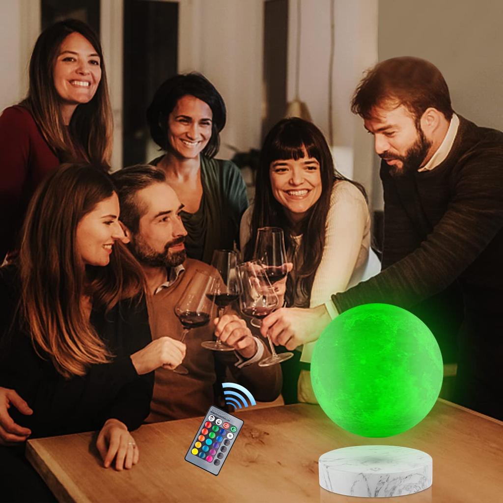 Havada Serbestçe Yüzen, 3D Baskılı Levite Ay Lambası, 20 Modlu Dönen LED Ay Lambası, Eşsiz Hediye, Oda Dekorasyonu, Gece Lambası, Ofis Masası
