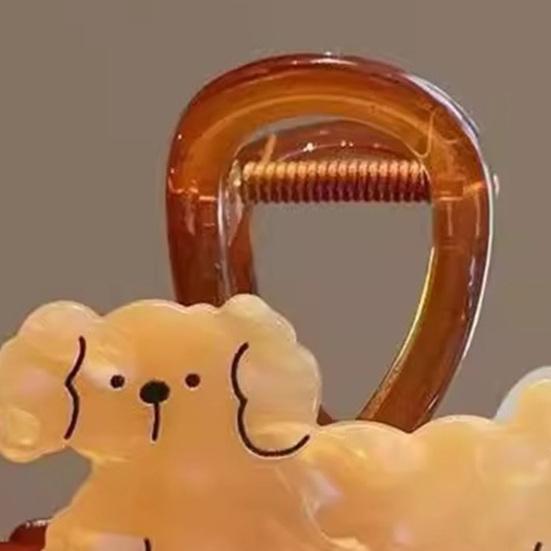 Hair Claw Cartoon Dog Design No Pressure Strong Grip Hair Clip