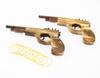 Olive-G Set of 2 Rapid-Fire Wooden Rubber Band Guns with Rubber Bands