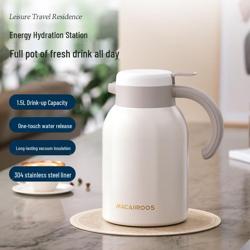 Macaiiroos 1.5L 304 Stainless Steel Vacuum Insulated Pot