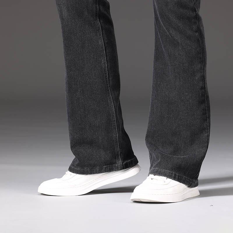 Jeans Flare Masculino Jeans Masculino Cintura Alta Elástico Espessado Solto Jeans Perna Larga