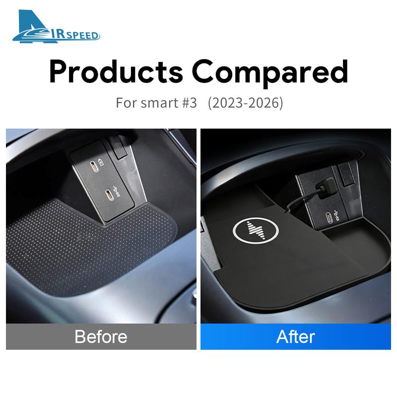 15W Car Wireless Charging Holder For Mercedes Benz SMART #3 SMART3 2024 2025 2026 Phone Charger Board