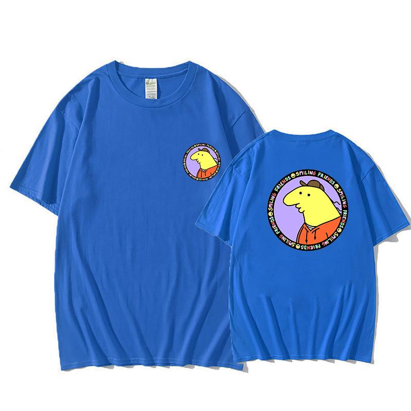 Smiling Friends Cartoon Print Tshirts Cotton High Quality UnisexUnisex Teeshirt Funny Printing Tshirts Summer Tees Short Sleeve