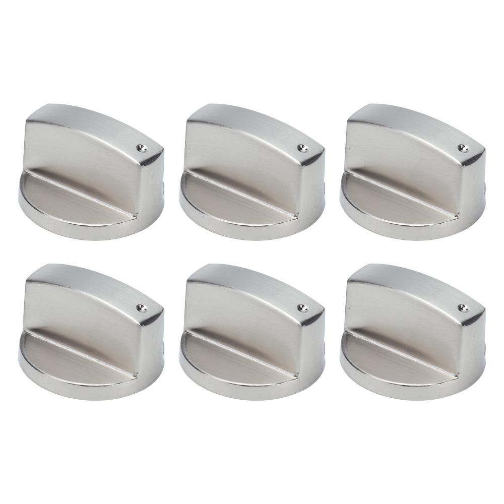 6PCS Central Socket Gas Stove Knobs Indicator Hole Replacement Stove Knobs  Kitchen Stove