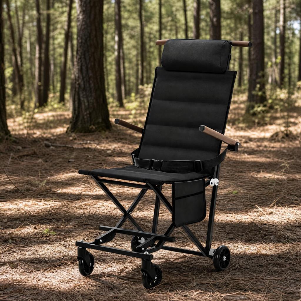 Foldable Outdoor Wheeled Chair Trolley Portable Reclining with