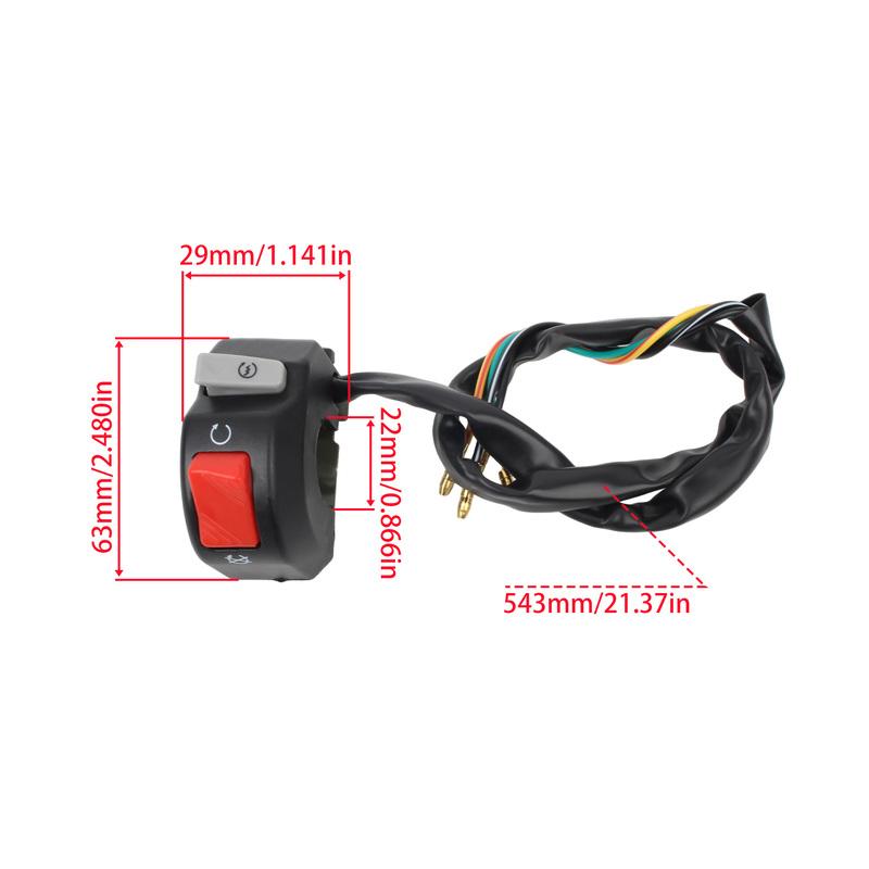 Motorcycle Universal 7/8" Handlebar Switch Fog Headlight Horn Start Kill ON OFF Button 12V ATV Scooter Dirt Bike Accessories