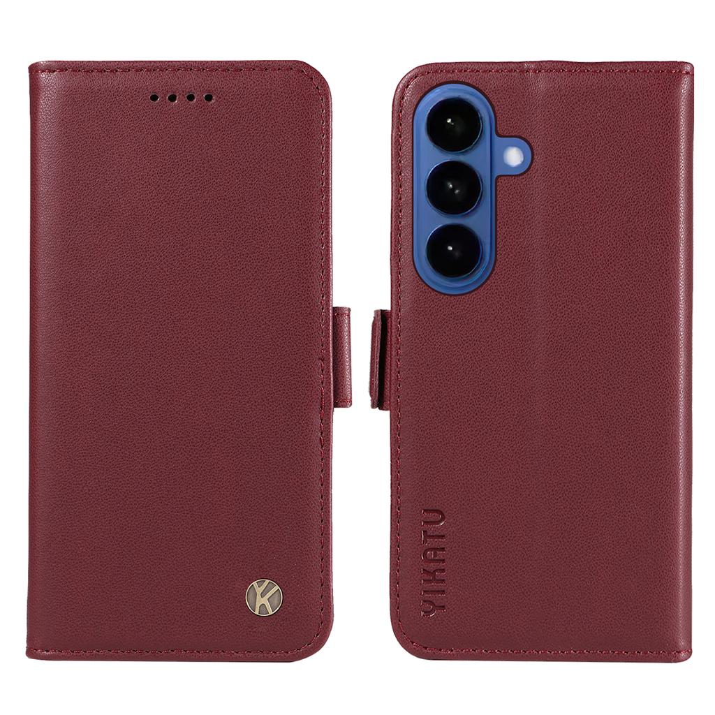 For Samsung Galaxy S26+ Wallet Phone Case YIKATU YK-003 Leather Stand Cover