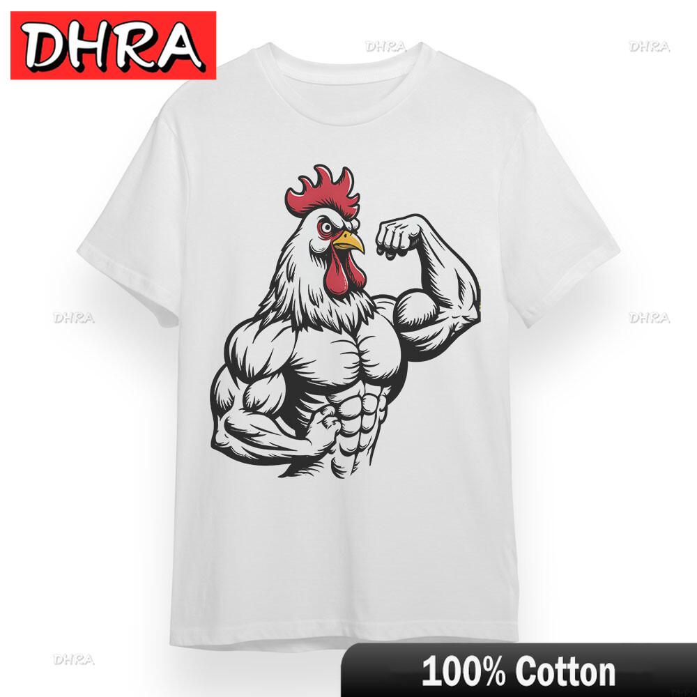Unisexs Oversize Tshirt with Muscular Rooster Graphic Unisex 100 Cotton USA Graphic Punk Short Sleeve Printed Clothing Mexico S