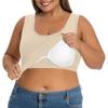 Plus Size Women's Camisole With Bottom And Chest Pad, Sexy Oversized Underwear With Chest Pad