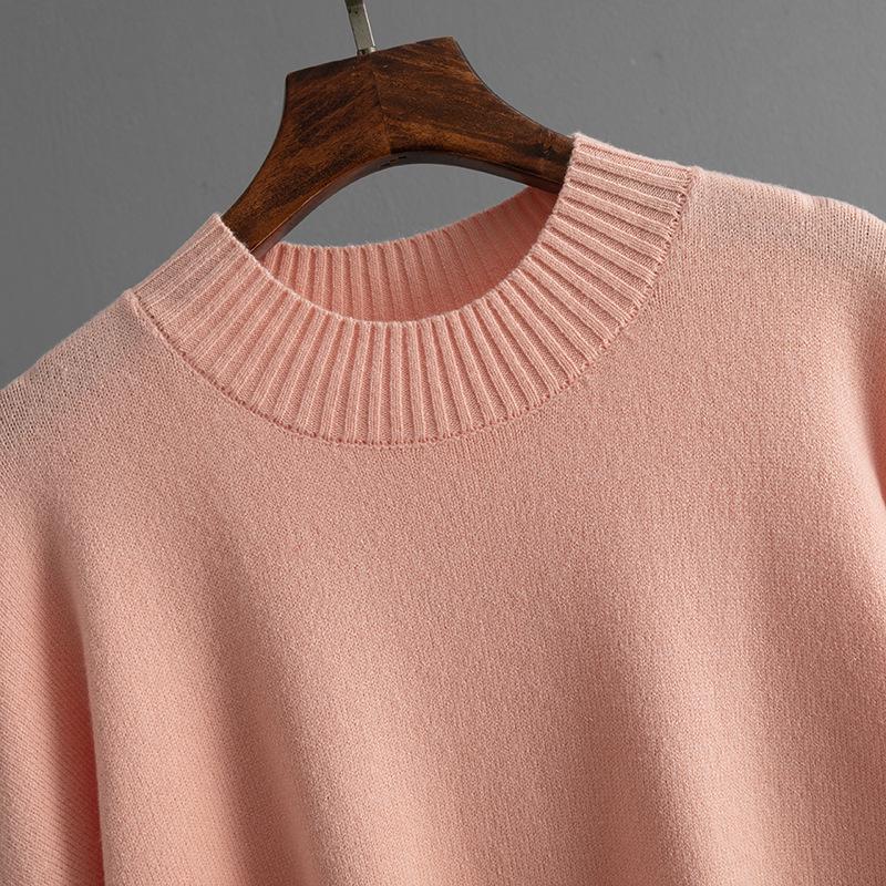 2024 Autumn/Winter Women's Color Block Knit Sweater - Round Neck & Loose Fit, European/American Style