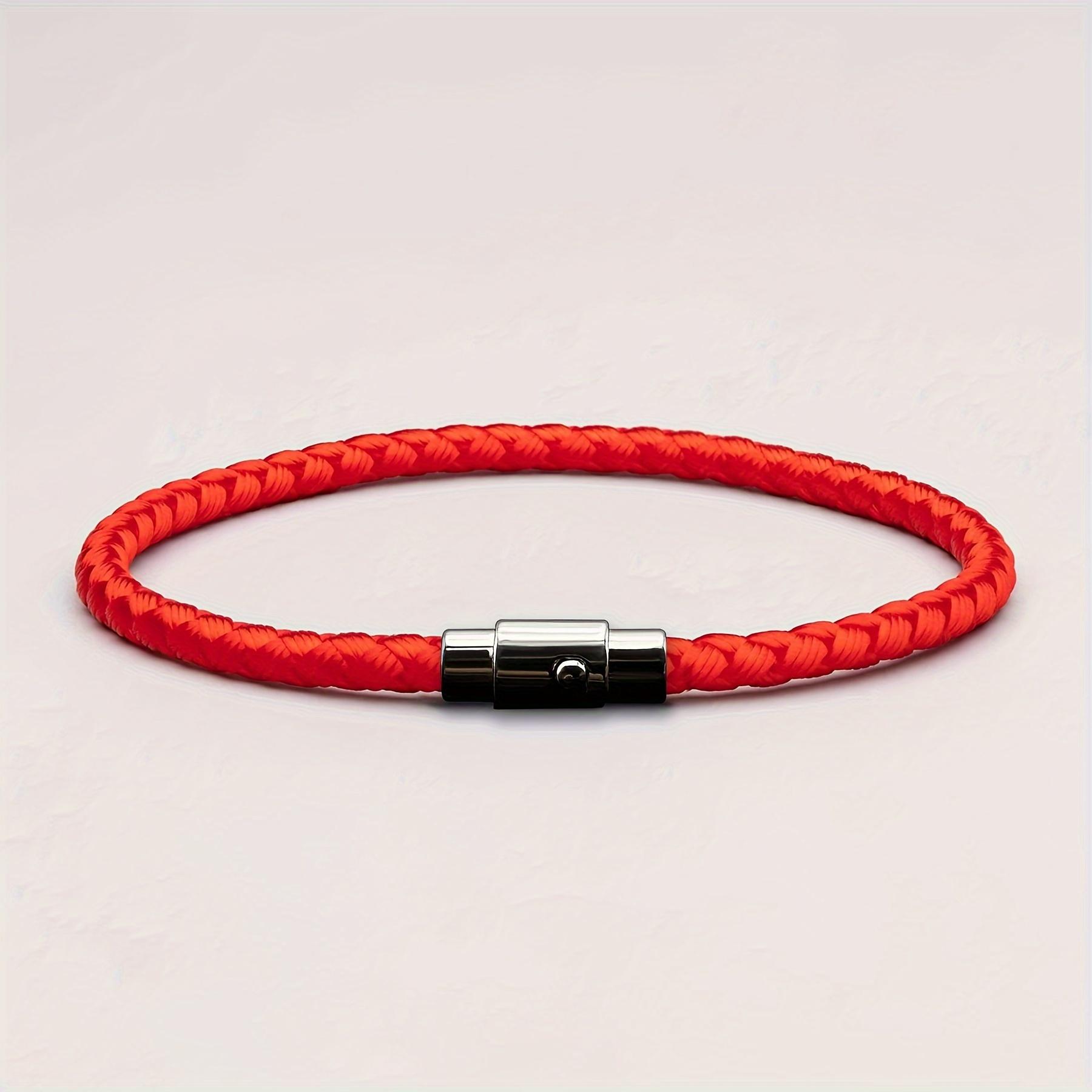 

Unisex Red Thread Magnetic Couple Bracelet, Eye Catching Rope Chain Design, Adjustable Lucky String Bracelet for Men Women червоний