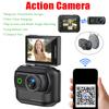 Portable Palm-Sized Action Camera with 2.0in Flip Screen 1080P 4K HD Magnetic Detachable Mini Cam for Day or Night Vlog Shooting