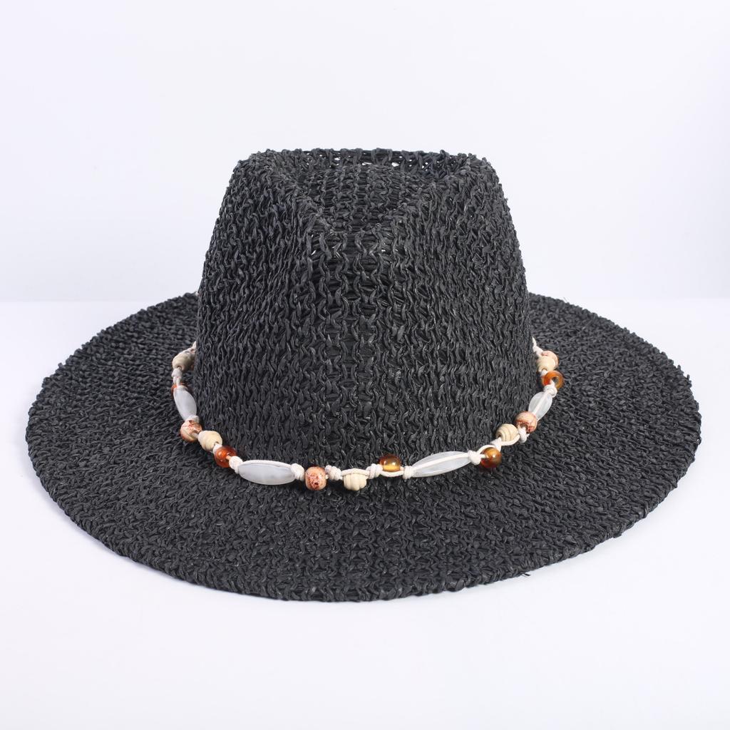 Popolare Cappello di Paglia Classico Western da Cowboy Estivo Vuoto con Ampia Tesa Cappello da Sole Cappello di Paglia Intrecciato a Mano