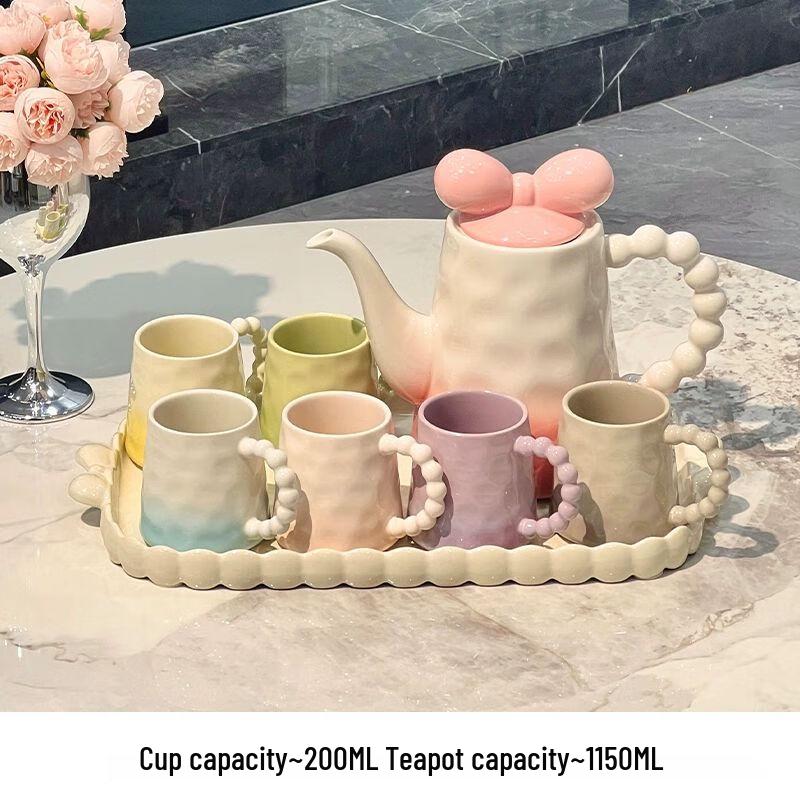 Cream Style Ceramic Tea & Water Cup Set