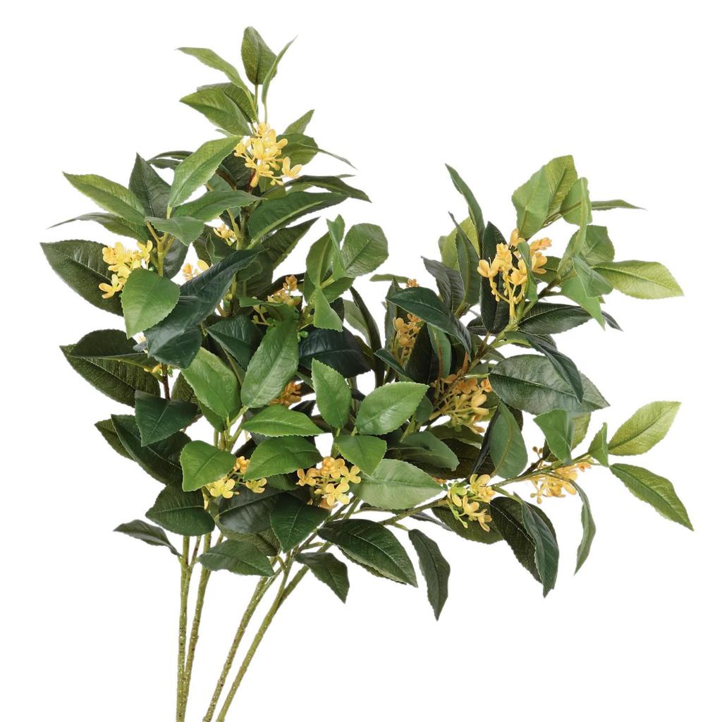 Artificial Osmanthus Tree Branches with Leaves for Hotel and Model Room Decor
