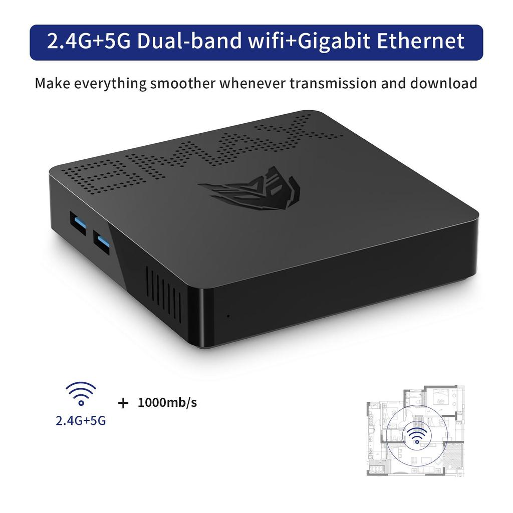 BMAX B1 Mini PC Intel Celeron J3060 dvoujádrový 1,6 GHz až 2,4 GHz 4 GB LPDDR3 64 GB eMMC Intel HD grafika Wi-Fi bluetooth