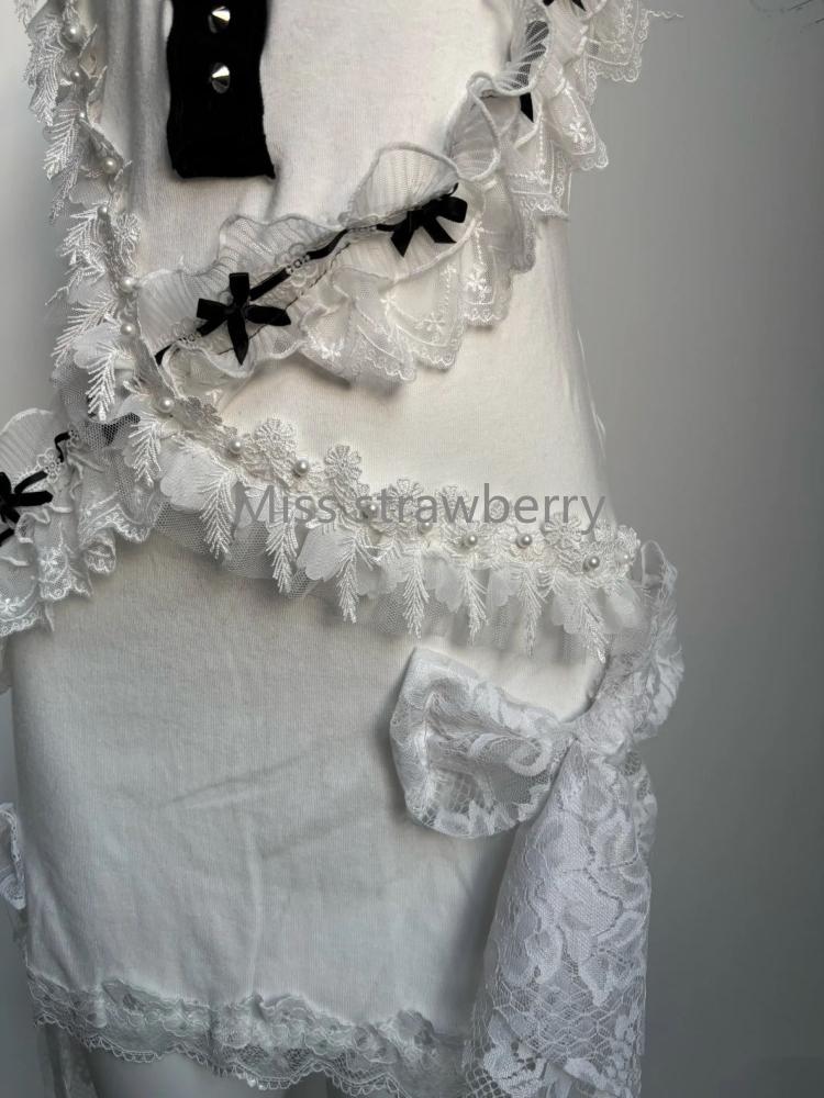 American Hottie Cross One Piece Dress Woman Gothic Y2k Leopard Print Lace Slip Dresses Aesthetic Hepburn Fashion Design Clothes