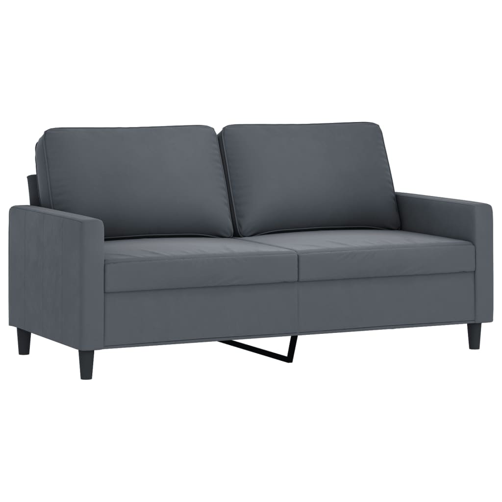 Vidaxl 2-Seater Sofa, Dark Grey, 140 Cm, Upholstered In Velvet